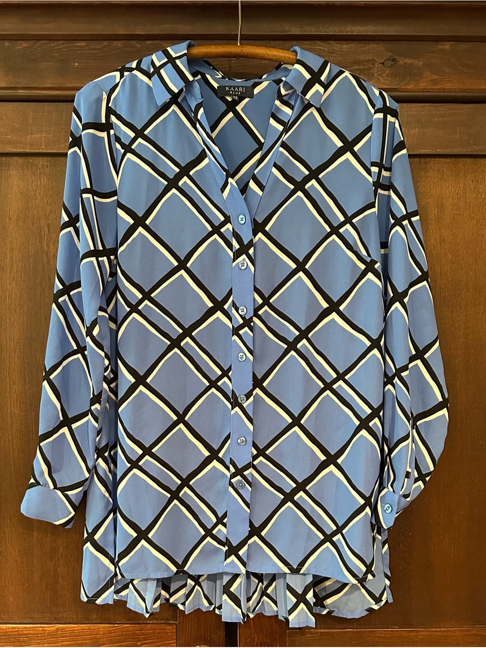 Kaari Blue • women’s unique button down shirt • blouse • pleated back